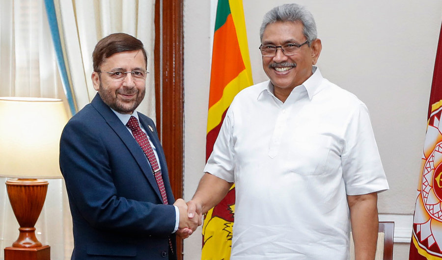 Pakistan’s new High Commissioner to Sri Lanka Maj. Gen. (r) Muhammad Saad Khattak met with Sri Lankan President Gotabaya Rajapaksa in Colombo on February 25, 2020. (Courtesy: Pakistan High Commission)