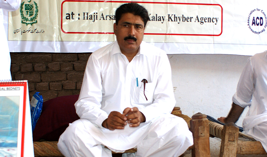 This photograph taken on July 22, 2010, shows Pakistani surgeon Shakeel Afridi, who was working for CIA to help find Osama bin Laden, attending a Malaria control campaign in Khyber tribal district. (AFP)