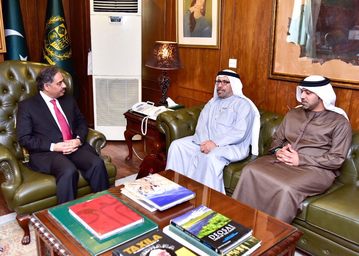 Khalifa Shaheen AlMurar, Assistant Minister for Political Affairs meets Secretary Ministry of Foreign Affairs of Pakistan on the sidelines of the first Bilateral Political Consultation (BPC) on March 2, 2020. (Photo Courtesy: UAE Embassy Twitter)