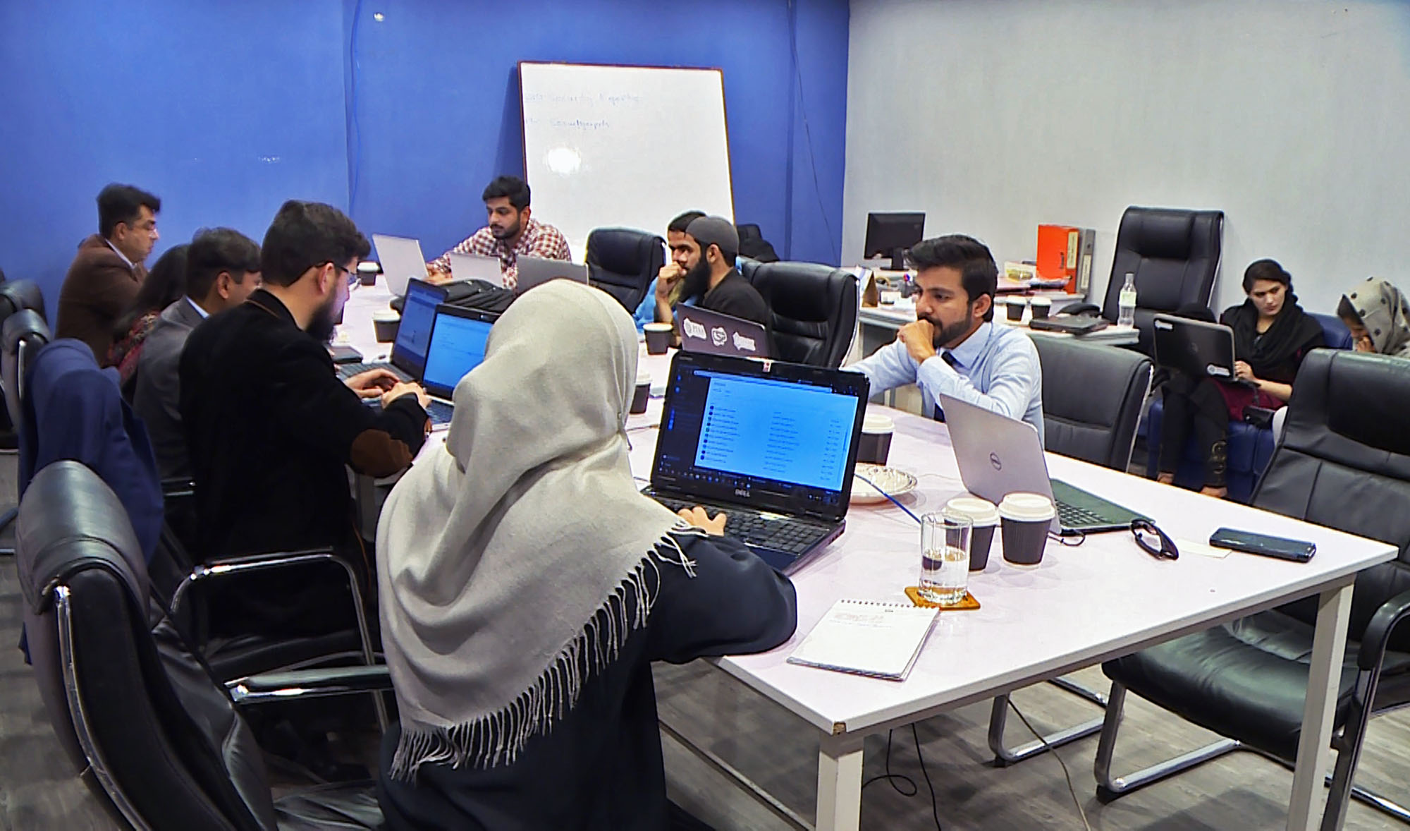 Members of a Computer Emergency Response Team (CERT) in Islamabad engaged in an international online drill on March 11, 2020 to test preparedness against cyber attacks. (AN photo)