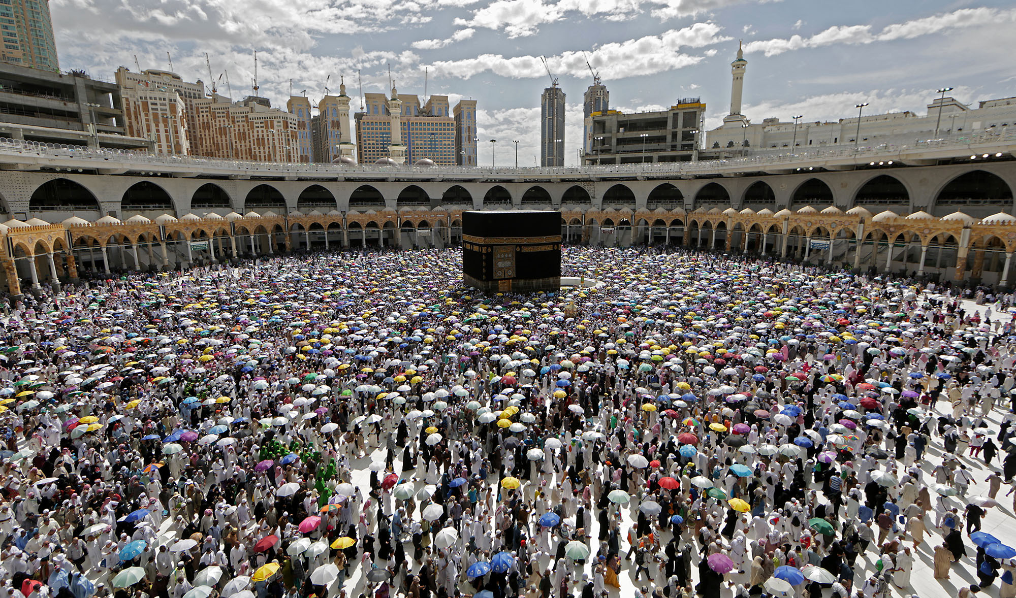 In this file photo, Muslim pilgrims circumambulate around Kaaba at the Grand Mosque in Makkah on Aug. 13, 2019. (AFP)