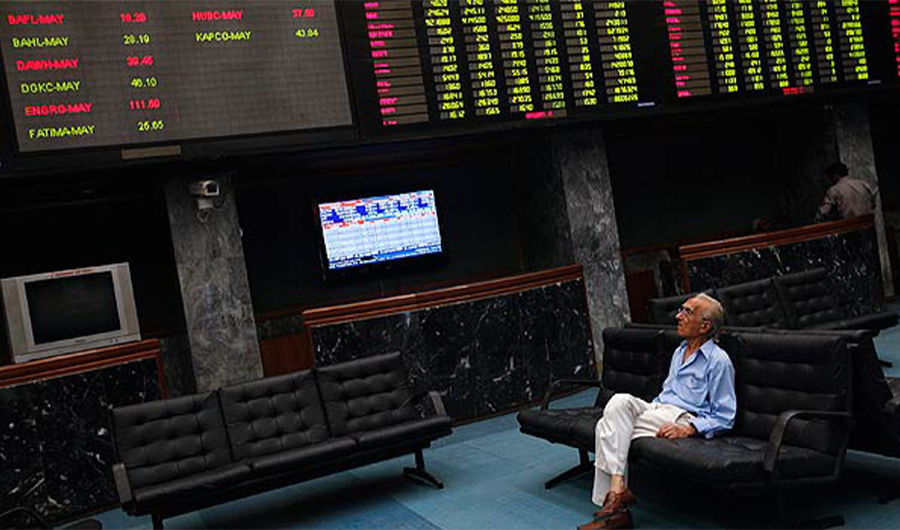 A stockbroker is seen sitting in Karachi stock exchange. (Reuters/ File)