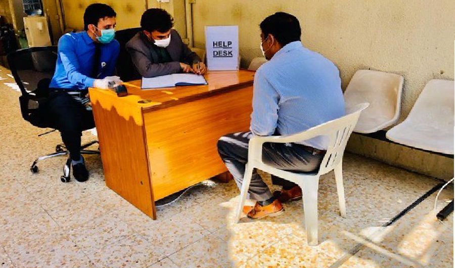 Help desk set up at the Pakistan Consulate in Dubai to help people who help those whose visit/work visas have expired. (Photo Courtesy: Pakistan Consulate in Dubai)