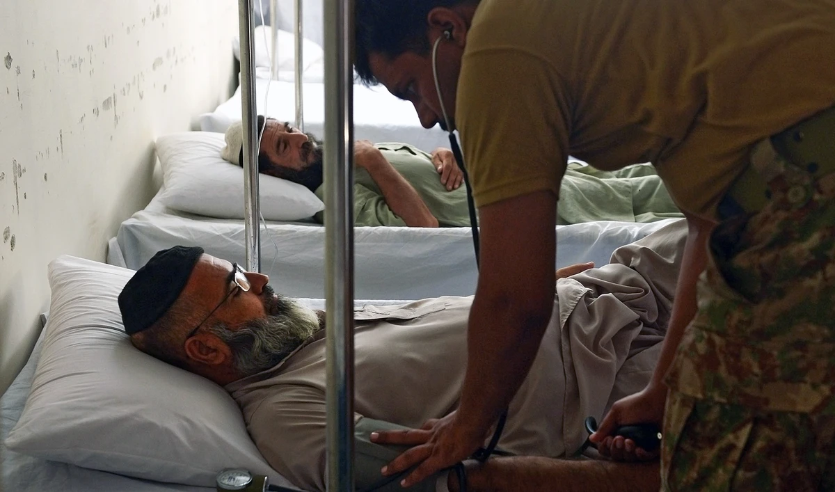 In this file photo, patients are being treated at Pakistan army medical camp in Karachi on July 2, 2015. (AFP)