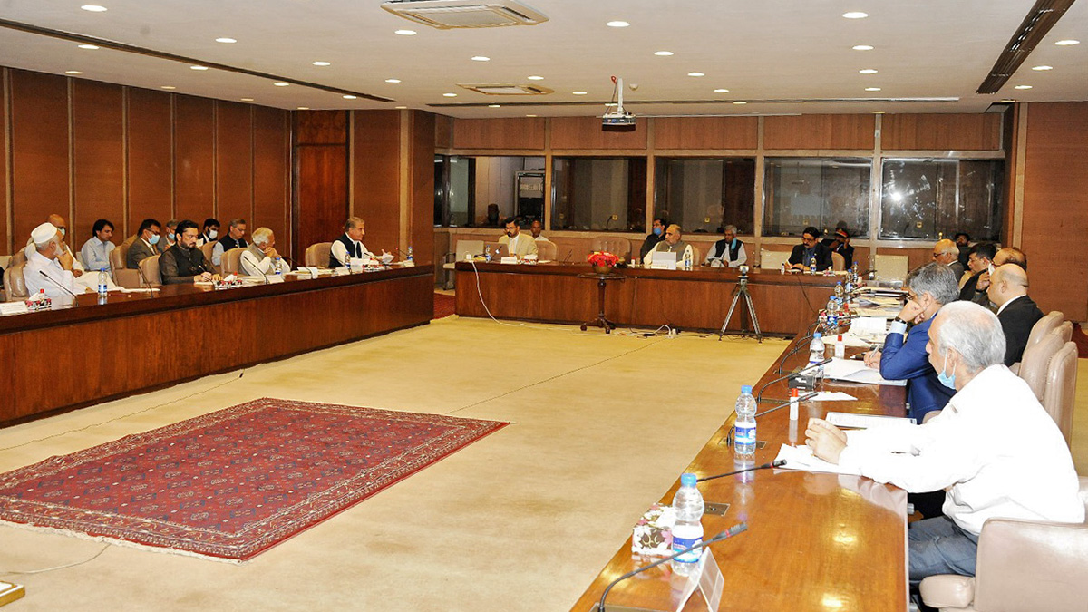 Speaker National Assembly Asad Qaiser during the Functional Committee on COVID-19 affectees on April 22, 2020. (Photo courtesy: National Assembly of Pakistan/Twitter)
