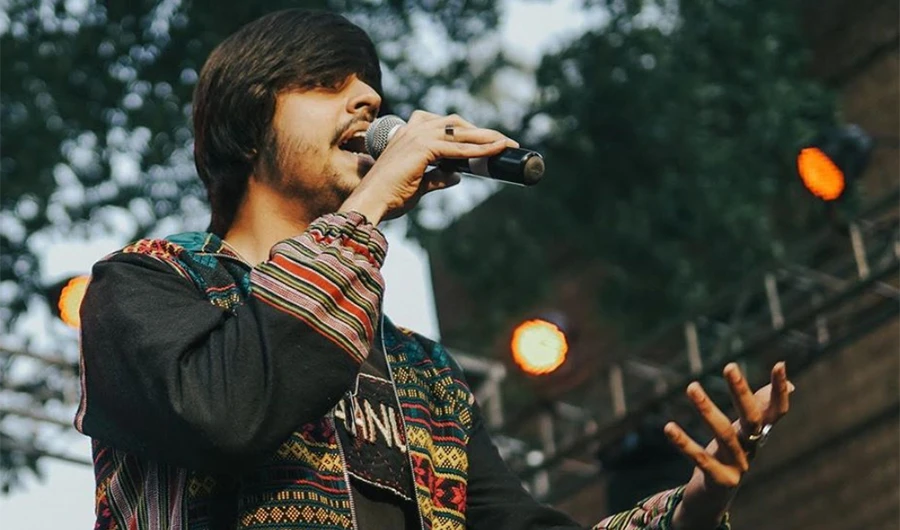 Maanu performs at Lahore Music Meet at Alhamra Art Centre, Lahore, Feb. 4. 2020. (Photo courtesy: Maanu Instagram)