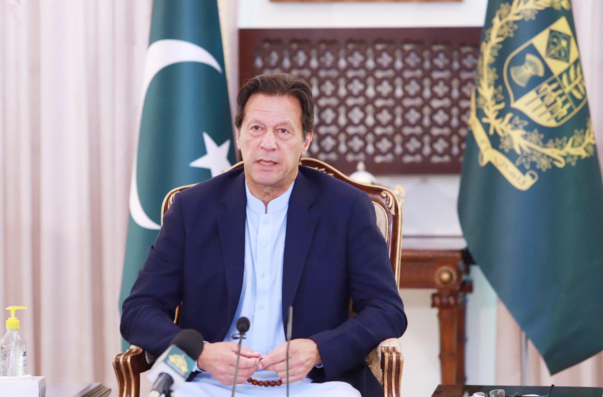 Prime Minister Imran Khan addressing the Volunteers of COVID-19 Relief Tiger Force, in Islamabad on May 4, 2020. (PID Photo)