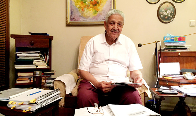 In this file photo, Pakistan's nuclear scientist Dr. Abdul Qadeer Khan speaks to Arab News from his house in Islamabad, Pakistan on June 21, 2018. (AN photo)