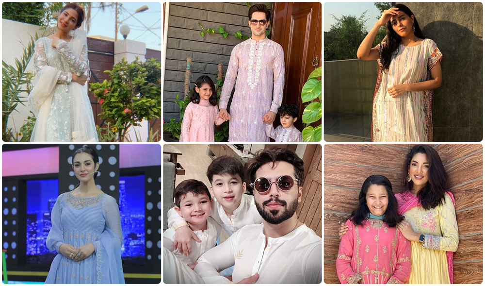 Celebs opt for brights on a somber Eid in Pakistan
