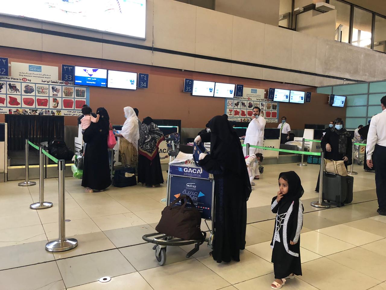 Pakistani nationals stranded in Saudi Arabia are processing their travel documents for a special flight to Faisalabad at Jeddah’s King Abdulaziz International Airport on May 28, 2020. (Photo courtesy: Pakistan Consulate General in Jeddah)
