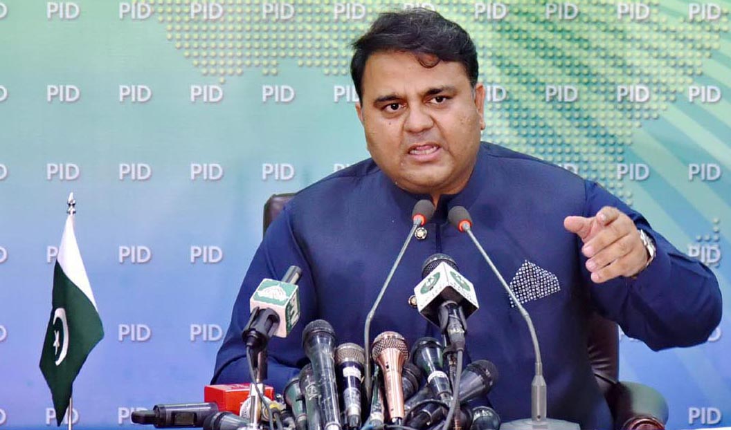 In this file photo, Science and Technology Minister, Fawad Chaudhry is seen during a press conference on Aug. 24, 2018. (PID)