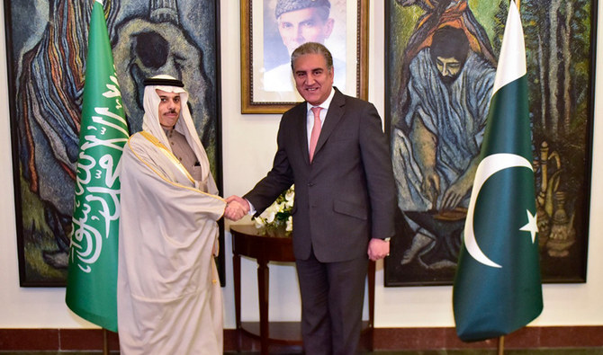 Saudi Arabian Foreign Minister Prince Faisal bin Farhan Al-Saud meets Pakistani Foreign Minister Shah Mehmood Qureshi at the Foreign Office in Islamabad, Dec. 26, 2019. (Photo courtesy: Foreign Office)