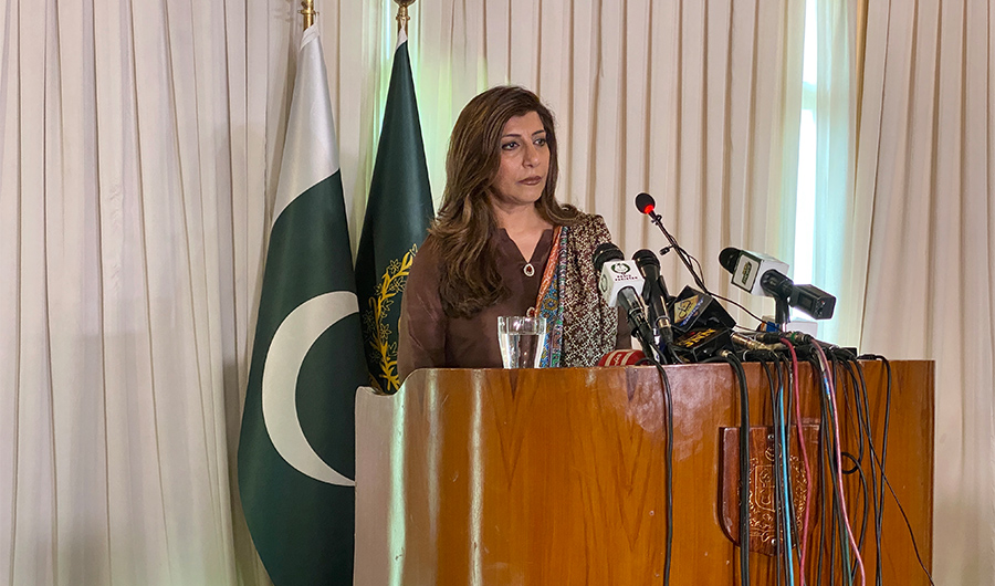 In this file photo, Pakistan’s Foreign Office Spokesperson Aisha Farooqui addresses a weekly media briefing in Islamabad on Feb. 27, 2020. (AN photo)