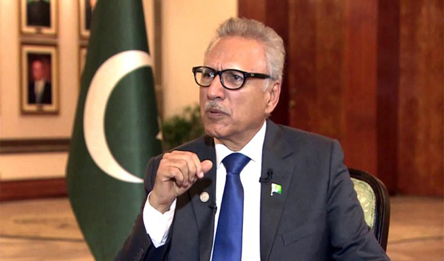 President Arif Alvi during an interview in Islamabad. (Photo Courtesy: Radio Pakistan)