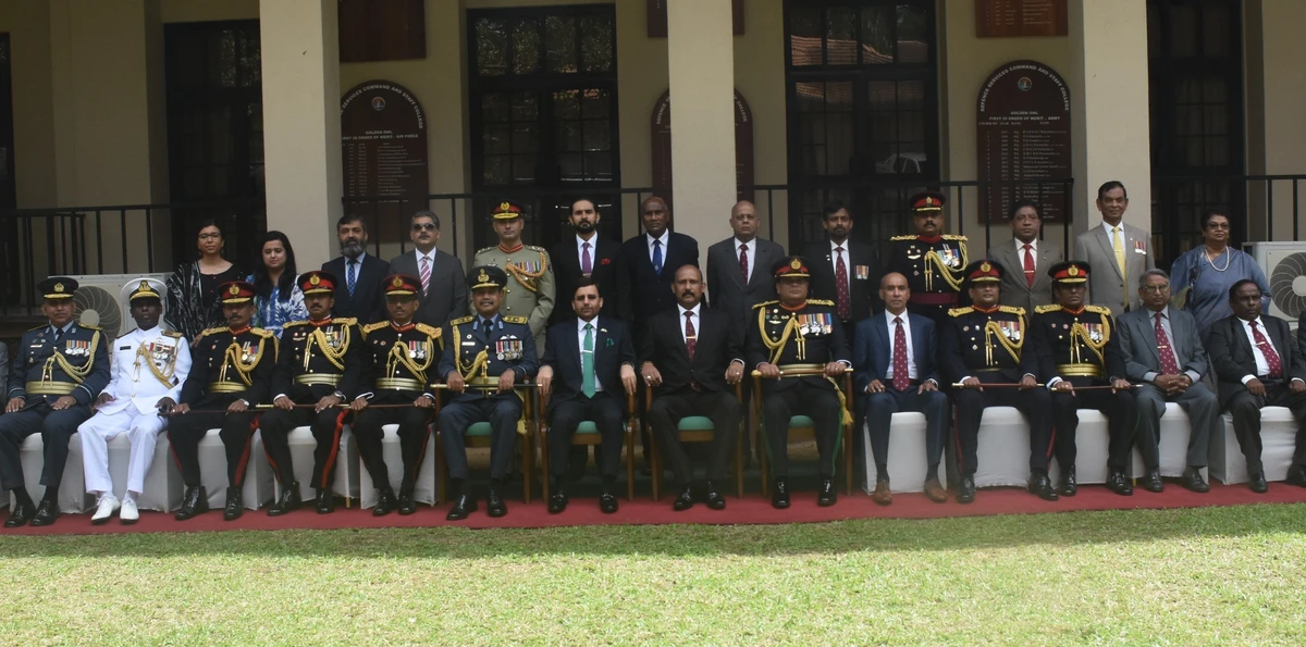 High Commissioner of Pakistan, Maj. Gen. (Retd) Muhammad Saad Khattak, with Sri Lankan officer who graduated from Command & Staff College, Quetta, Pakistan on July 22, 2020. (Photo by Pakistan High Commission)