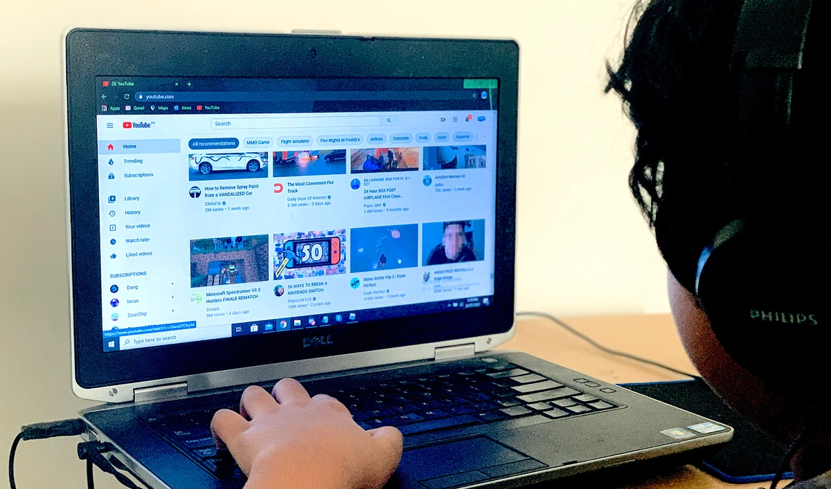 This photograph taken on July 24, 2020 shows a child surfing YouTube in Pakistan for kids content. (AN photo)