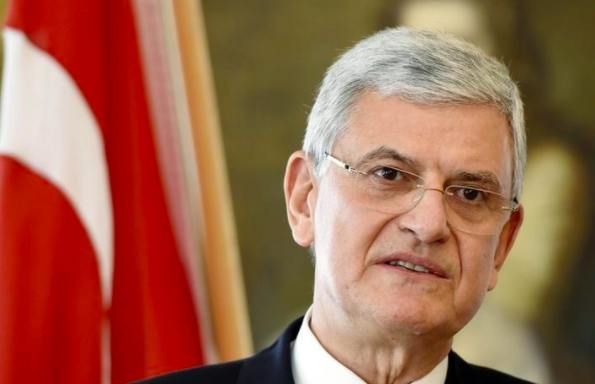 Volkan Bozkir reacts during a press conference in Helsinki, Finland, March 23, 2016. (REUTERS/File)