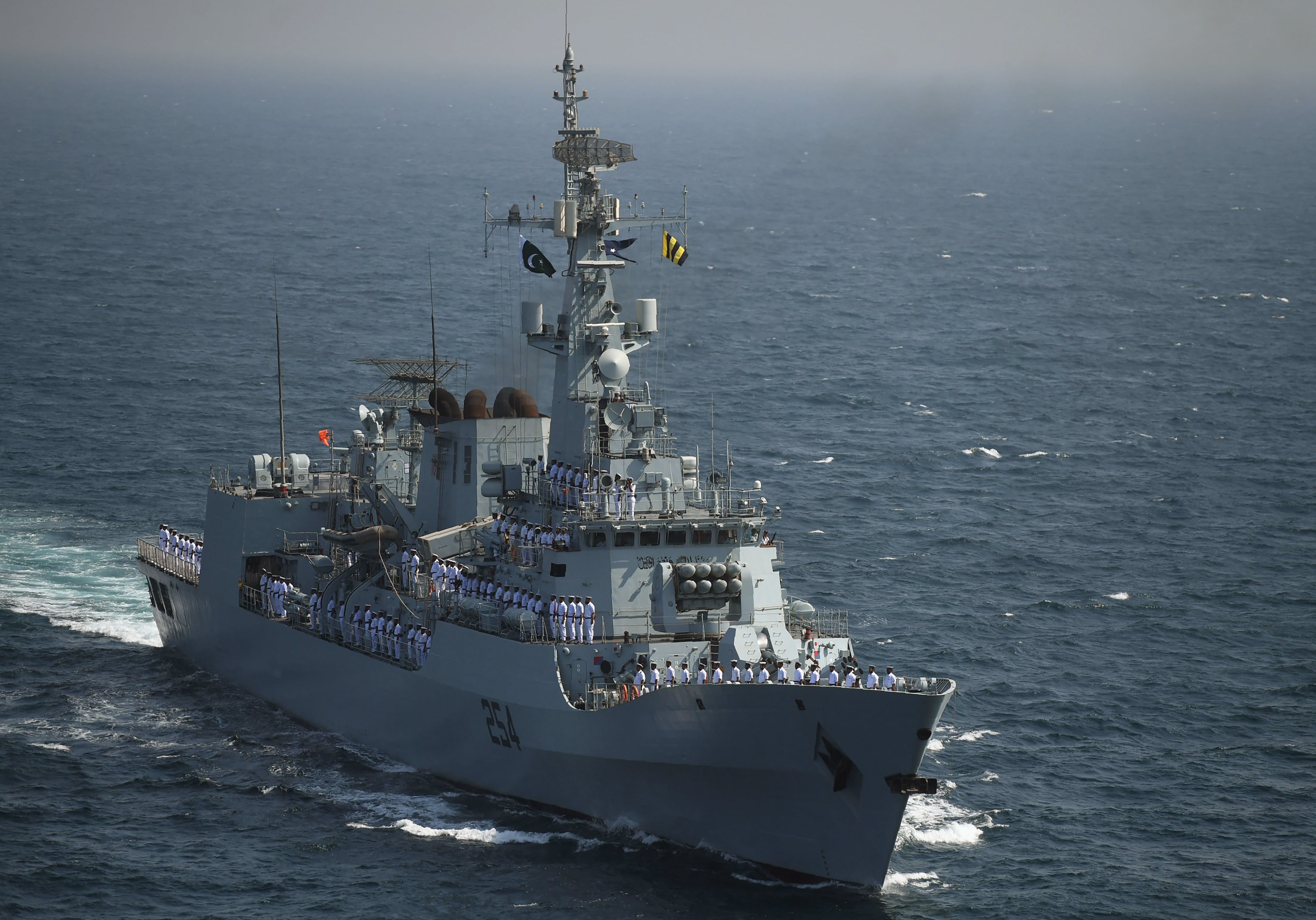 akistani Navy ship Aslat takes part in the multinational naval exercises 'AMAN-19' in the Arabian Sea near Pakistan's port city of Karachi on February 11, 2019. (AFP/ File photo)