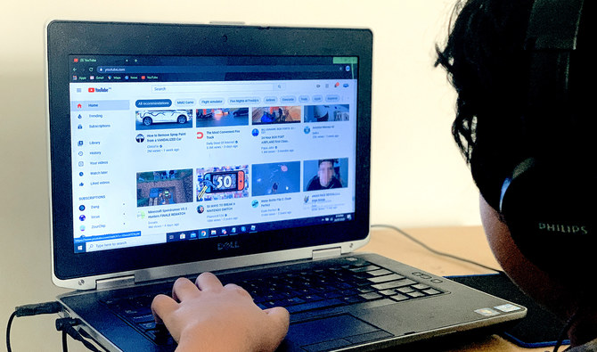 This photograph taken on July 24, 2020 shows a child surfing YouTube in Pakistan for kids content. (AN photo)
