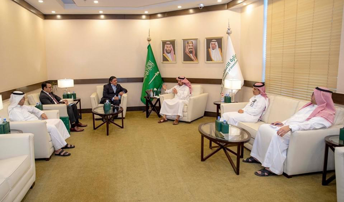 Pakistan’s Ambassador to Saudi Arabia Raja Ali Ejaz calls on M. Khalid Al-Falih, Saudi Minister of investment, in Riyadh, Saudi Arabia, on Aug. 26, 2020. (Photo Courtesy: Raja Ali Ejaz)