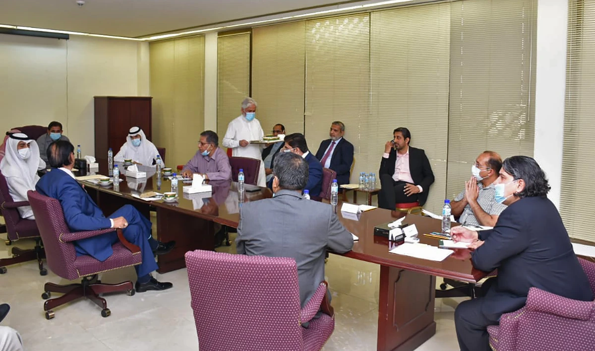 Pakistani Ambassador to Saudi Arabia Raja Ali Ejaz meets Saudi and Pakistani investors in Riyadh, Saudi Arabia, on August 9, 2020. (Courtesy: Pakistani mission in Riyadh)