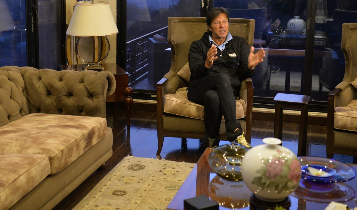 Pakistan Prime Minister Imran Khan speaks during an interview with AFP at his home in Islamabad on Feb. 5, 2018. (AFP/File)