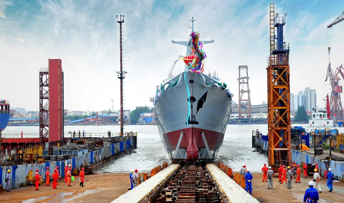 Type-054 frigate built for Pakistan Navy is seen at the Hudong Zhonghua shipyard, Shanghai, China. (Photo courtesy: Pakistan Navy)