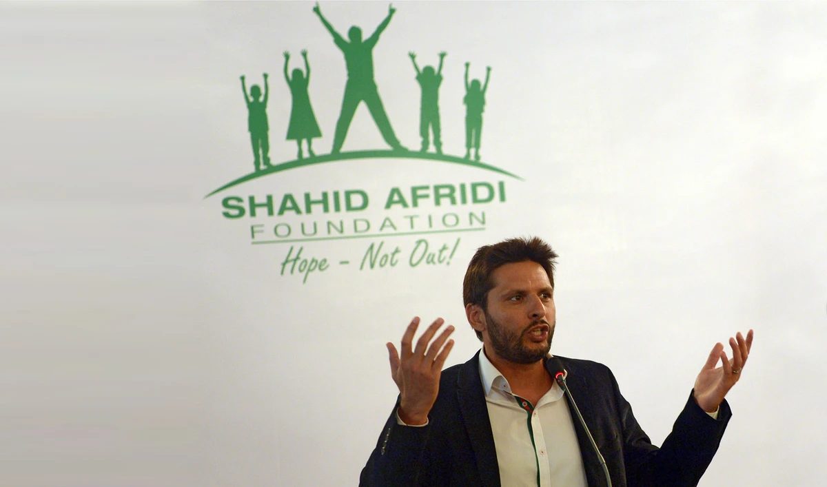 Pakistani cricketer Shahid Afridi speaks during a press conference for the launch of his charity foundation in Karachi on June 27, 2014. (AFP/File)