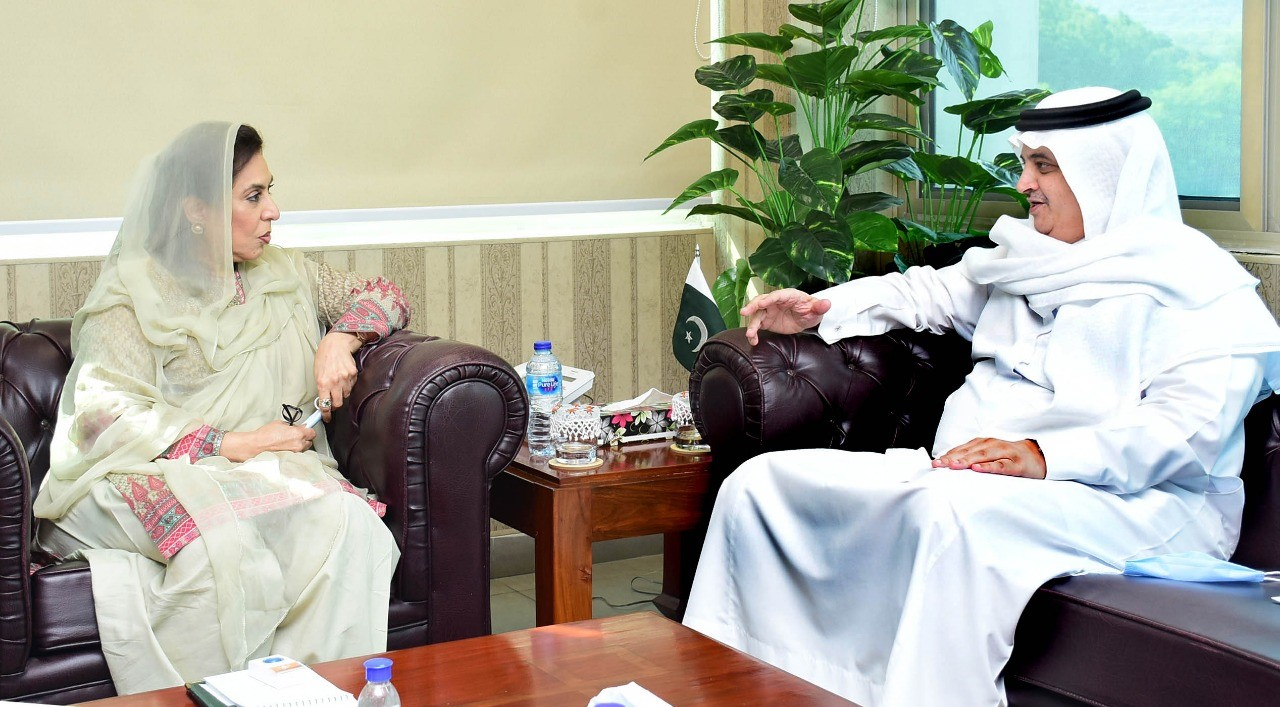 Ambassador of Saudi Arabia to Pakistan, Nawaf bin Said Al-Malki, calls on Pakistan's Minister for Inter-Provincial Coordination Dr. Fehmida Mirza in Islamabad, Pakistan, on September 14, 2020. (Courtesy: Ministry of IPC)