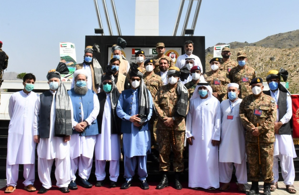 Pakistani Prime Minister Imran Khan inaugurates the UAE-funded Sheikh Zayed road in Mohmand district, Khyber Pakhtunkhwa, on September 28, 2020. (Courtesy: UAE Embassy Islamabad)