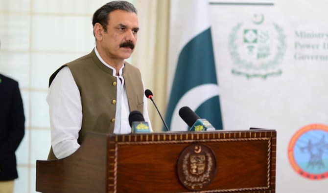 In this file photo, former Special Adviser to Prime Minister Imran Khan's retired Lt Gen Asim Saleem Bajwa speaks during inauguration cermony of Azad Pattan hydel power project on July 6, 2020. (Photo Courtesy: Asim Saleem Bajwa Twitter)