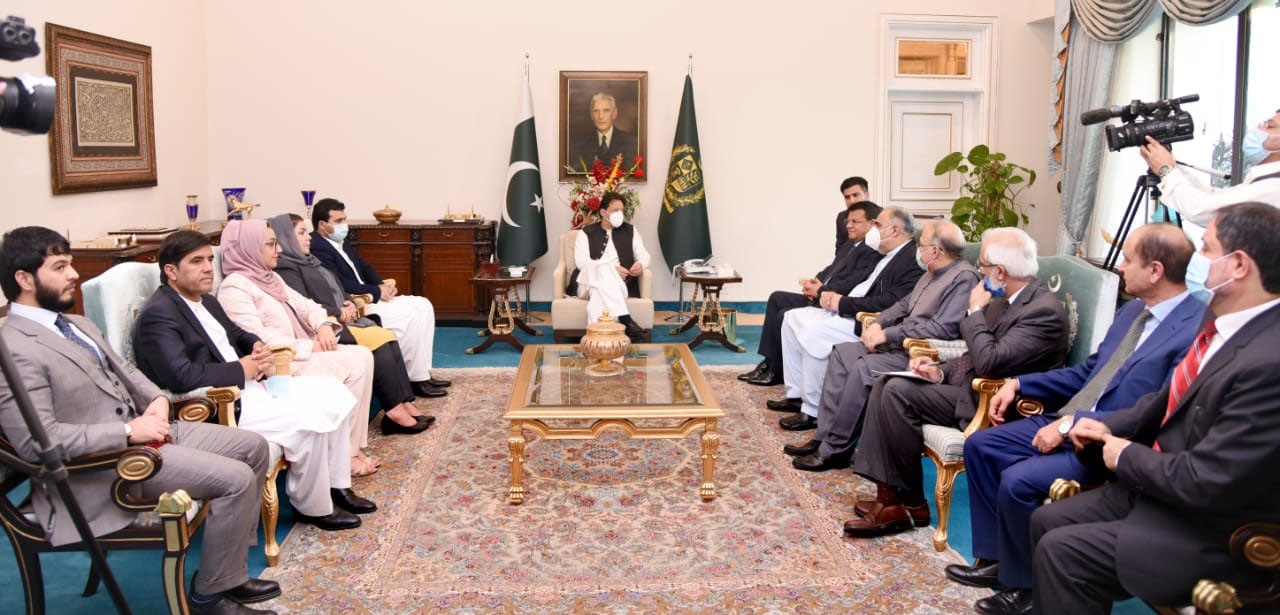H.E. Mir Rahman Rahmani, Speaker of Wolesi Jirga (House of People) of Afghanistan along with delegation calls on Prime Minister Imran Khan at Islamabad on 23rd October, 2020. (PID Photo)