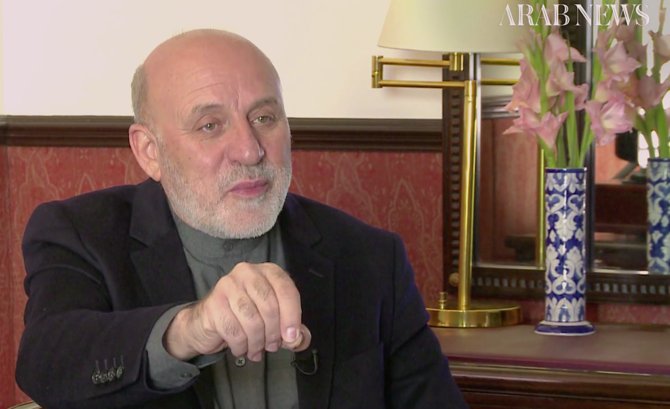 In this file photo, Mohammed Umer Daudzai is giving an interview to Arab News in Islamabad on Jan. 9, 2019. (AN photo)