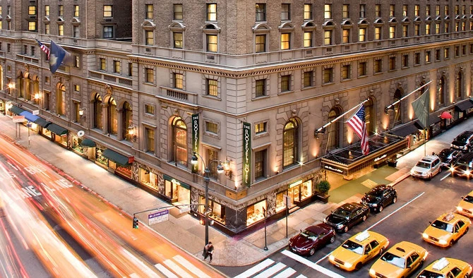 This undated file photo shows a street view of the Roosevelt Hotel in New York City, United States. (Photo courtesy: Roosevelt Hotel)