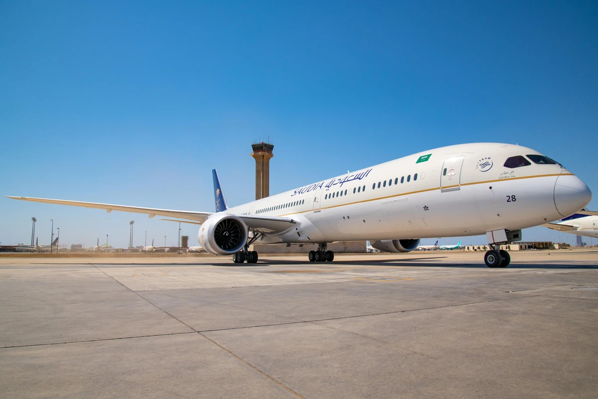 In this photo shared by Saudi Arabia's national flag carrier on October 14, 2020, Saudia's new Dreamliner aircraft is seen at the Riyadh airport. (Photo courtesy: Saudia)