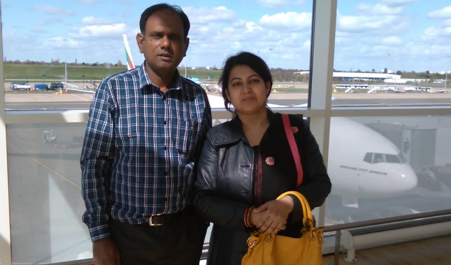In this picture from 2015, Qurat-ul-Ain can be seen with her husband, Mukhtar Ali, during a trip to the United Kingdom. (Picture courtesy: Mukhtar Ali)