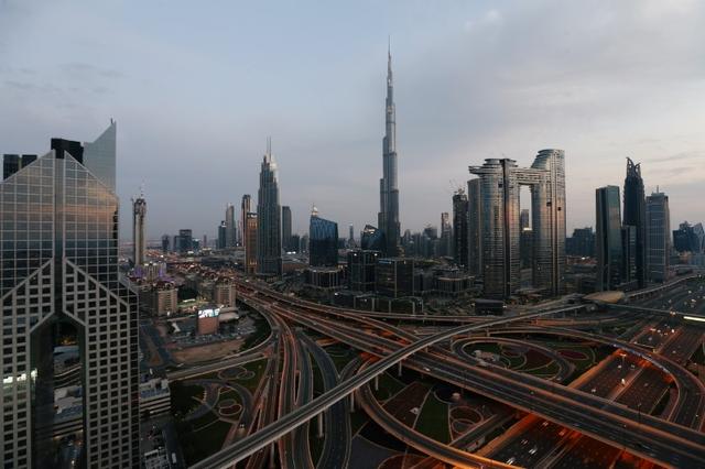 Aerial view of the Sheikh Zayed Road, following the outbreak of coronavirus, in Dubai, United Arab Emirates, March 26, 2020. (REUTERS)