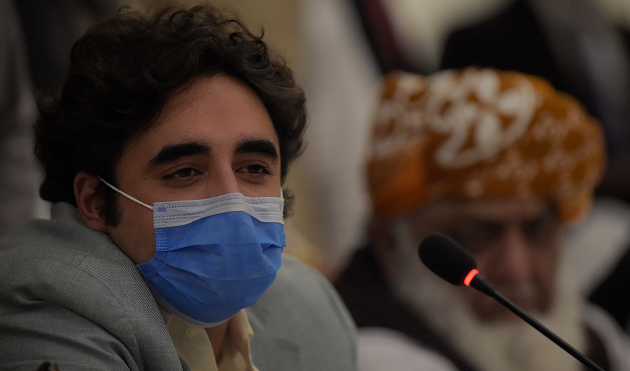 Pakistan opposition leader Bilawal Bhutto Zardari during a press conference in Islamabad on September 20, 2020. (AFP)