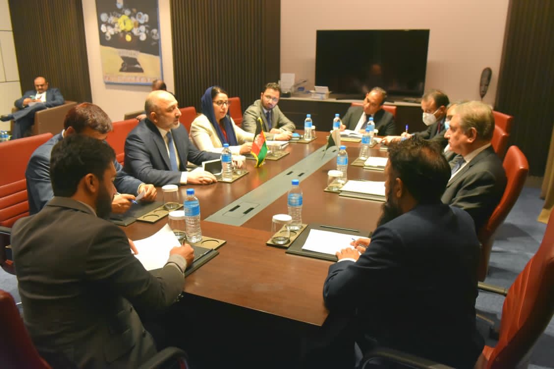 Pakistani Foreign Minister Shah Mehmood Qureshi photographed during a bilateral meeting with his Afghan counterpart Haneef Atmar on the sidelines of OIC meeting in Niger on November 27, 2020. (Photo Courtesy: Pakistan Foreign Office)