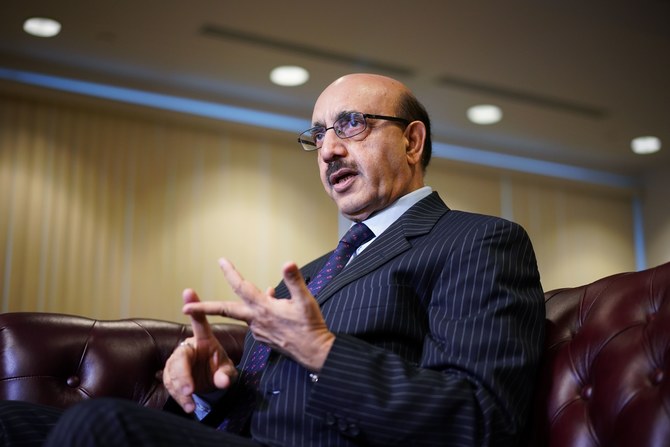 Sardar Masood Khan, President of Azad Jammu and Kashmir, speaks during an interview with Agence France-Presse at Pakistan's embassy in Washington, DC on September 30, 2019. (AFP)