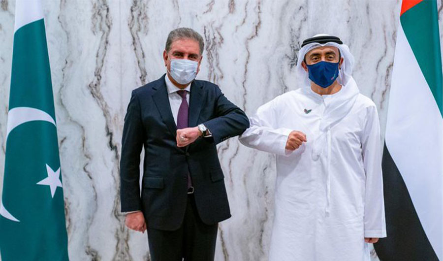 Pakistan's foreign minister Shah Mahmood Qureshi held a meeting with his Emirati counterpart Sheikh Abdullah bin Zayed Al Nahyan in Abu Dhabi on December 18, 2020 in Dubai. (Photo Courtesy: UAE Embassy)