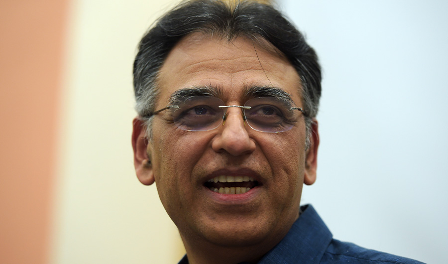 Pakistan's Planning Minister Asad Umar in Islamabad on April 18, 2019. (AFP/File)