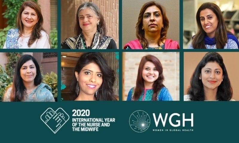A combination of picture shows eight nurses and midwives from Pakistan who have been honored in the global 100 Outstanding Women Nurse and Midwife Leaders 2020 list put out by Women in Global Health (WGH) in collaboration with the World Health Organization (WHO). (Courtesy: Aga Khan University)