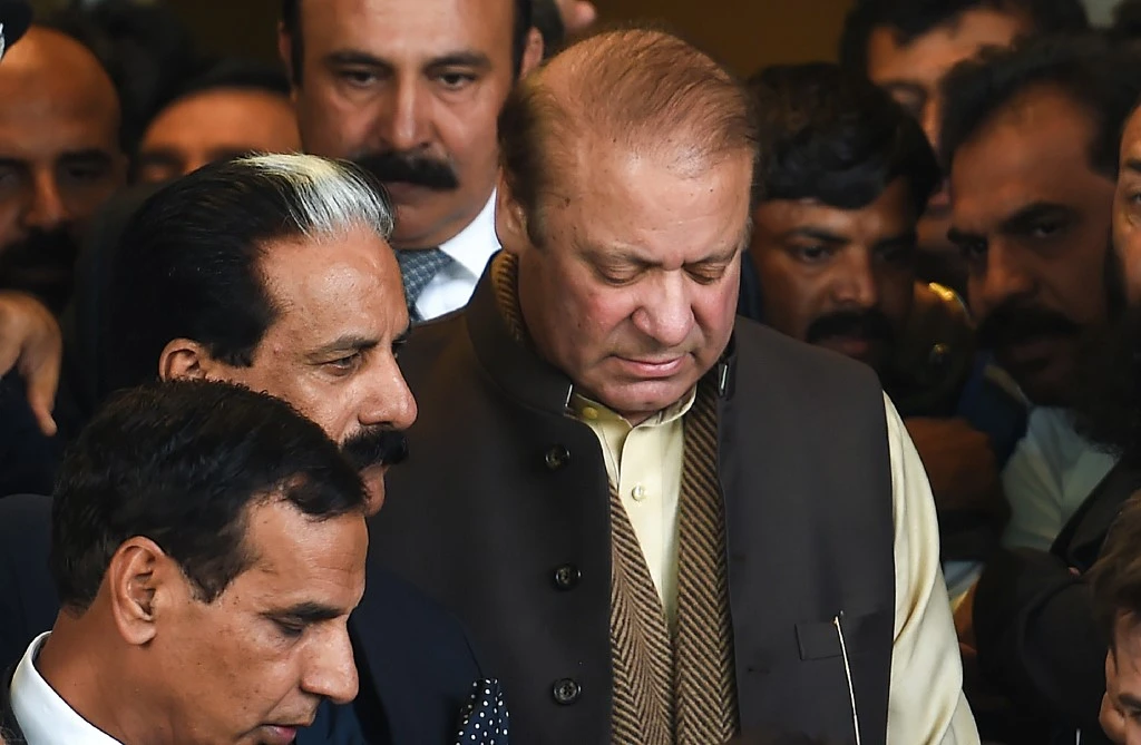 Former Pakistani prime minister Nawaz Sharif leaves the Supreme Court building in Islamabad on December 4, 2018. (AFP/File)