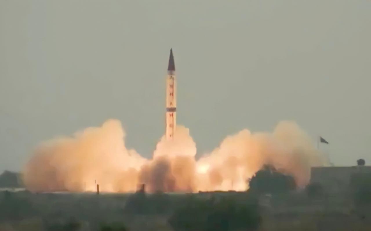 Pakistan test-fired a long-range, Shaheen-III ballistic missile on Jan 20, 2021. (Screengrab from ISPR video)