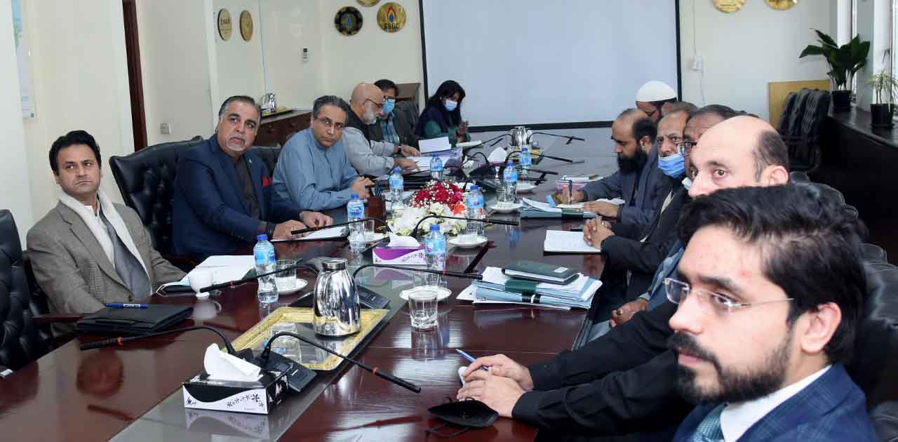 Governor Sindh Imran Ismail, second left, and other government officials hold an online meeting with industrialists at Governor House in Karachi on Jan. 29, 2021. (Photo Courtesy: Petroleum Division)