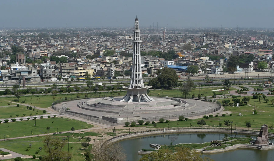 A general view of the empty Iqbal Park is seen during a government-imposed nationwide lockdown as a preventive measure against the COVID-19 coronavirus, in Lahore on April 10, 2020. (AFP)