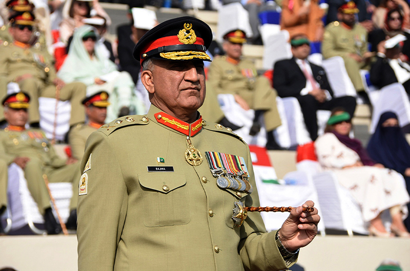 A handout picture released by ISPR shows Pakistan army chief General Qamar Javed Bajwa during a ceremony at General Headquarters (GHQ) in Rawalpindi, Pakistan, on November 29, 2016.