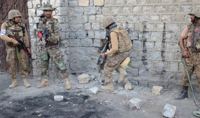 Pakistani security forces said killed five militants in an overnight raid in the suburb of Peshawar on Feb 21, 2020. (ISPR/ File)
