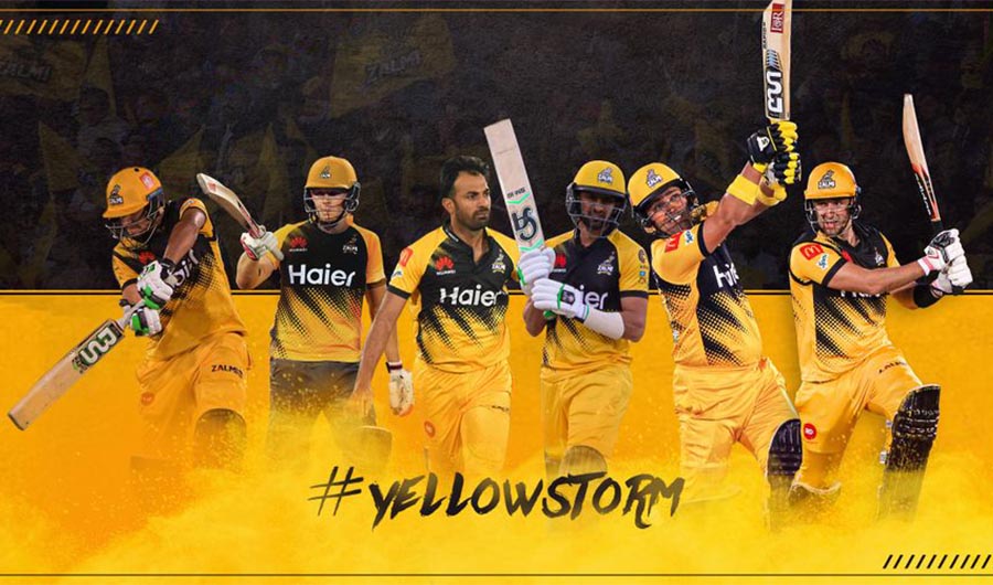 A poster showing players of Pakistan Super League franchise Peshawar Zalmi. (Photo courtesy: Peshawar Zalmi Twitter)